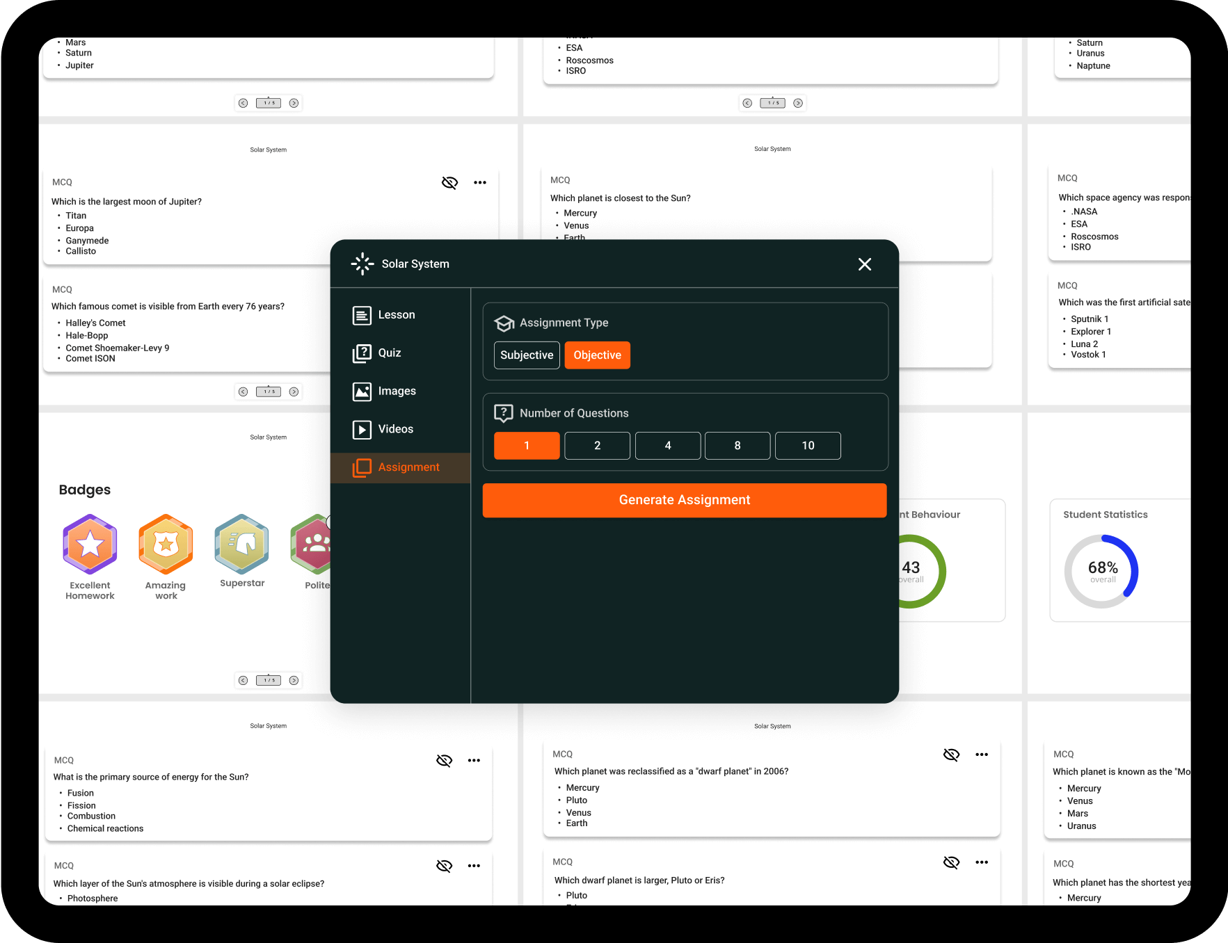 Screen message with a smart screen of BrightClass